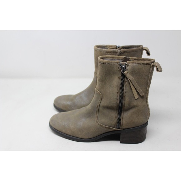 Clarks Boots Womens 8.5 M Brown Nevella Devon Side Zip Bootie Leather Heel - Picture 8 of 9